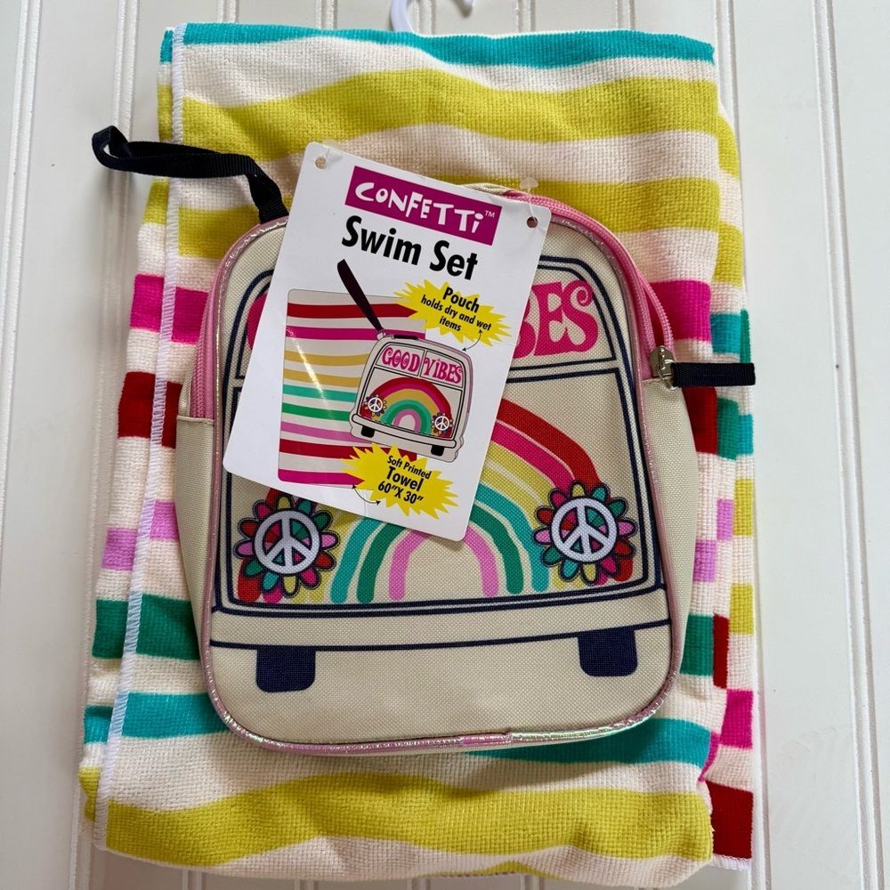 Kids Swim Set with Colorful Stripes
